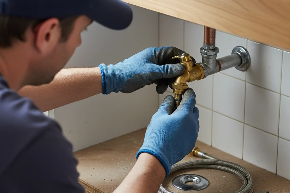 Shutoff valve and fitting work during Emergency Plumbing in Becker